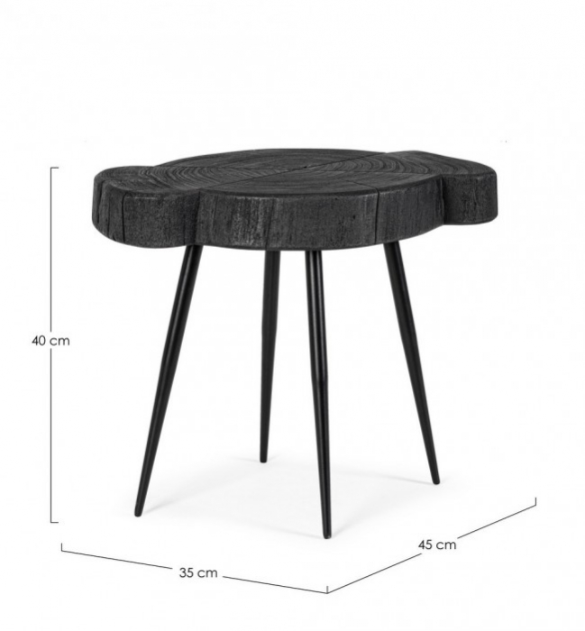Masuta de cafea Zakia, Lemn, Negru. 45x35x40 cm  [2]