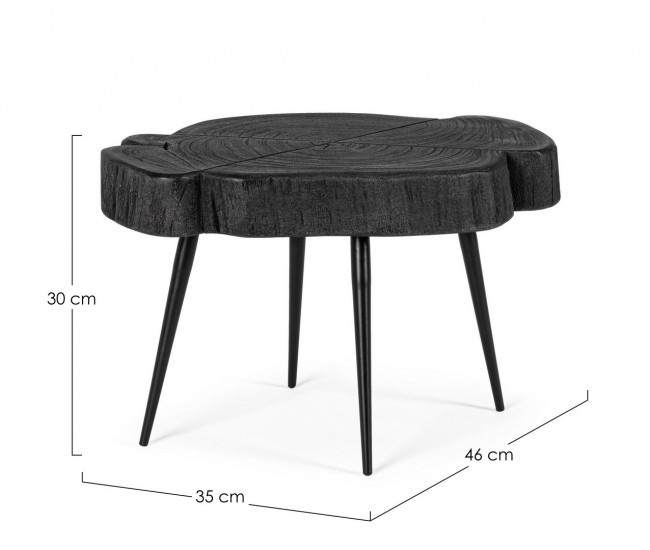 Masuta de cafea Zakia, Lemn, Negru, 46x35x30 cm [2]
