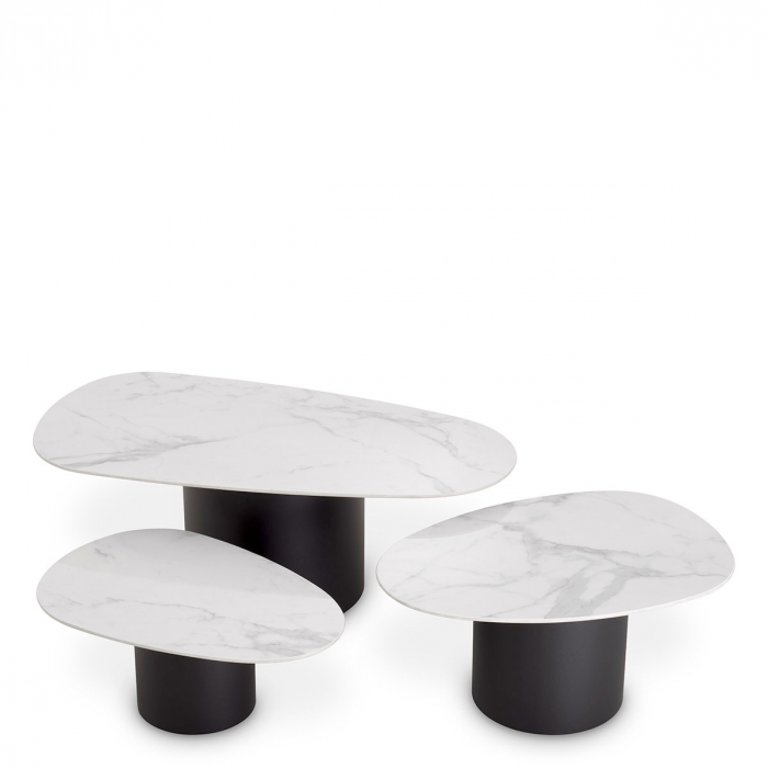 Măsuță de cafea, Zane din marmura alba din ceramica set de 3 [1]