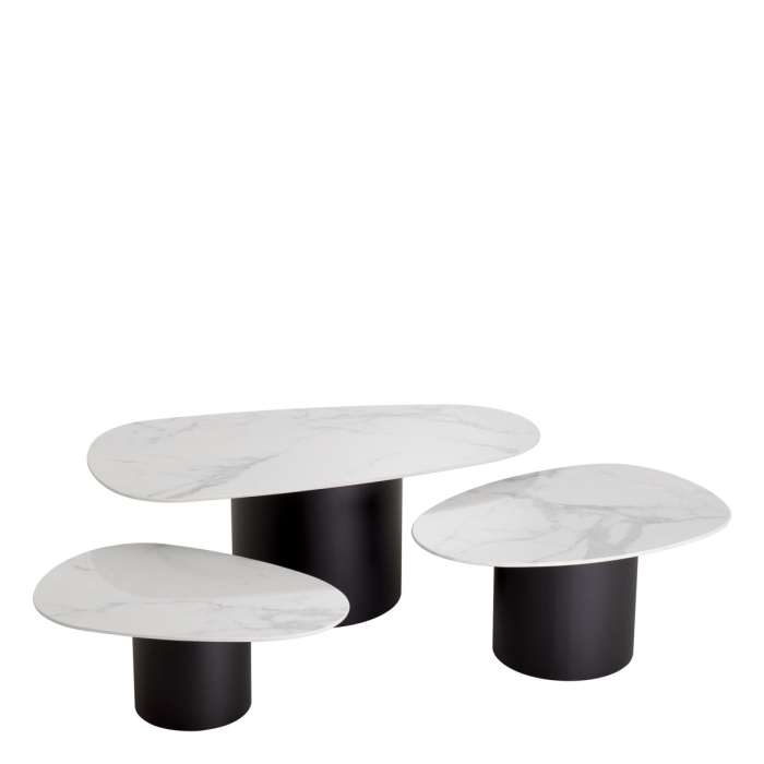 Măsuță de cafea, Zane din marmura alba din ceramica set de 3 [3]