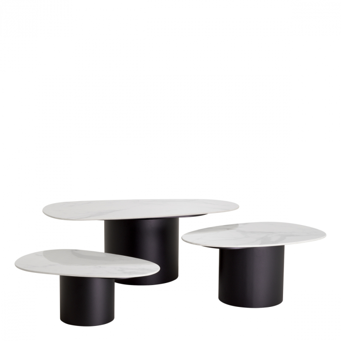 Măsuță de cafea, Zane din marmura alba din ceramica set de 3 [2]