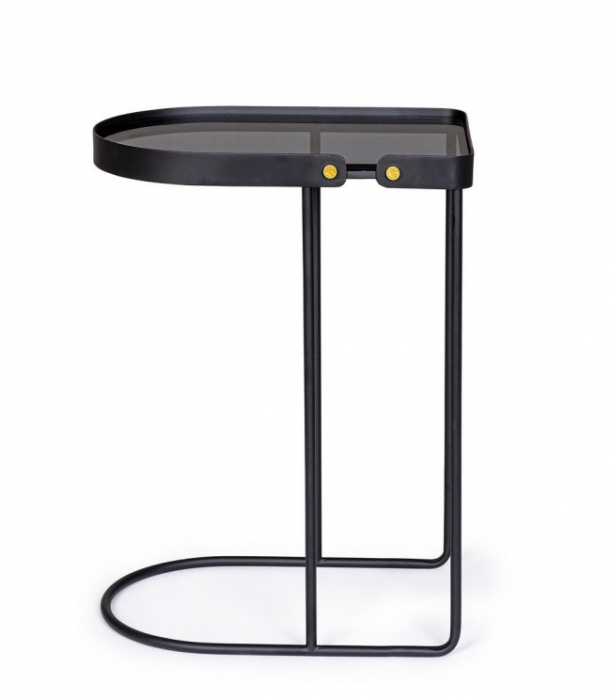 Masuta de cafea Zeina, Otel, Negru, 47x31x63 cm  [2]