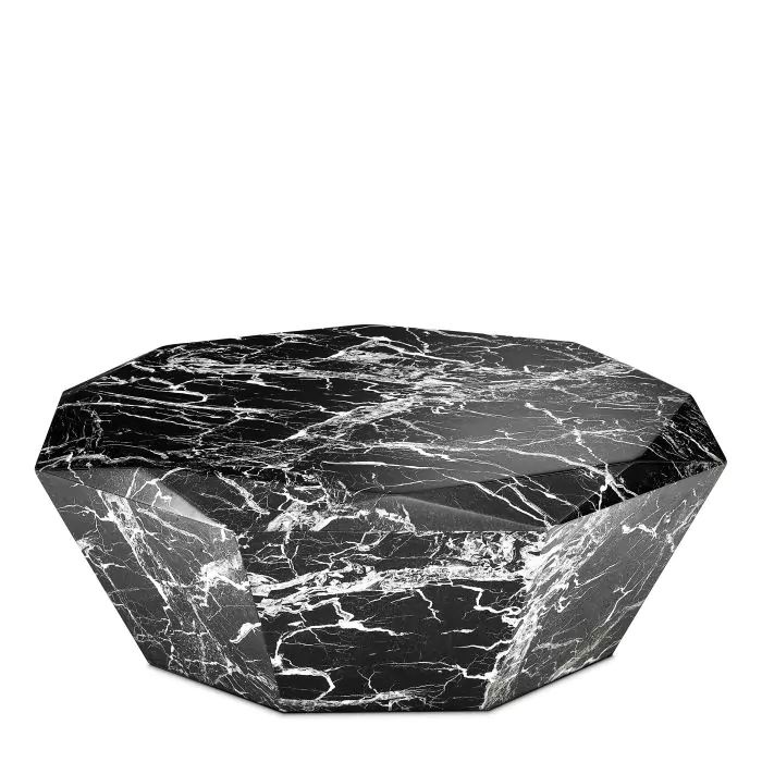 Măsuță de cafea, Diamond neagra imitatie marmura, Dims: L. 101 | W. 101 | H. 32  (CM) [2]