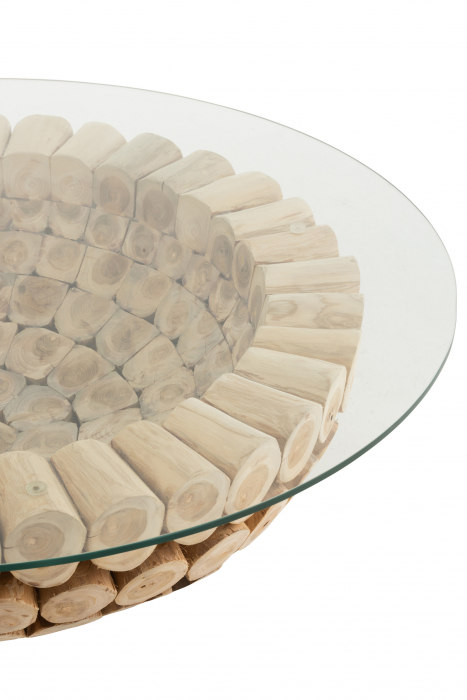 Masuta Discs, Lemn, Maro, 110x110x30 cm [3]
