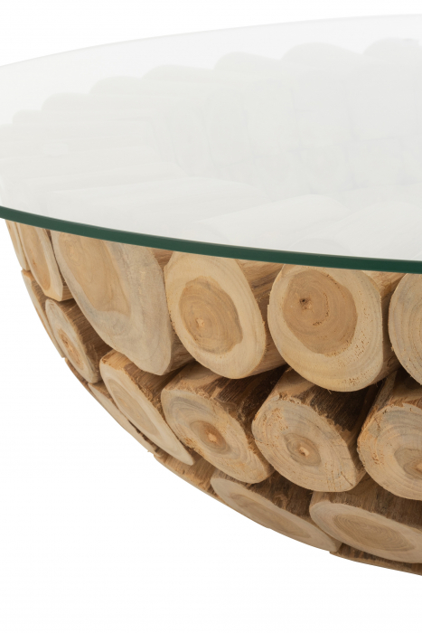 Masuta Discs, Lemn, Maro, 110x110x30 cm [2]