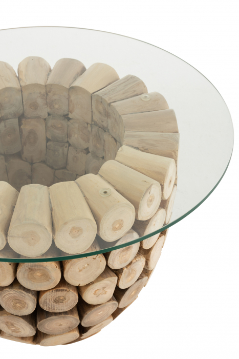 Masuta Discs Open, Lemn, Maro, 70x70x45 cm [3]