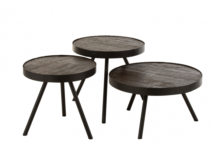 Masuta Fien, Lemn/Metal, Maro, 60x60x33 cm [3]