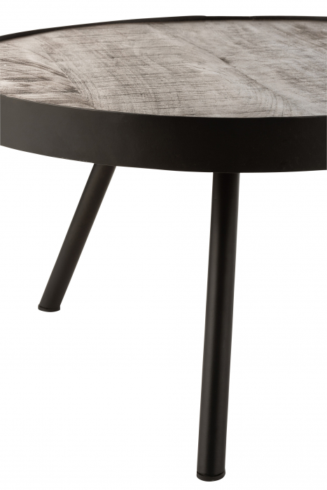 Masuta Fien, Lemn/Metal, Maro, 60x60x33 cm [2]
