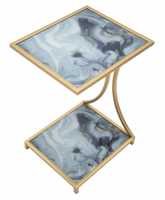 Masuta Glam , Fier/MDF/Sticla, Multicolor, 60x40x35 cm [2]