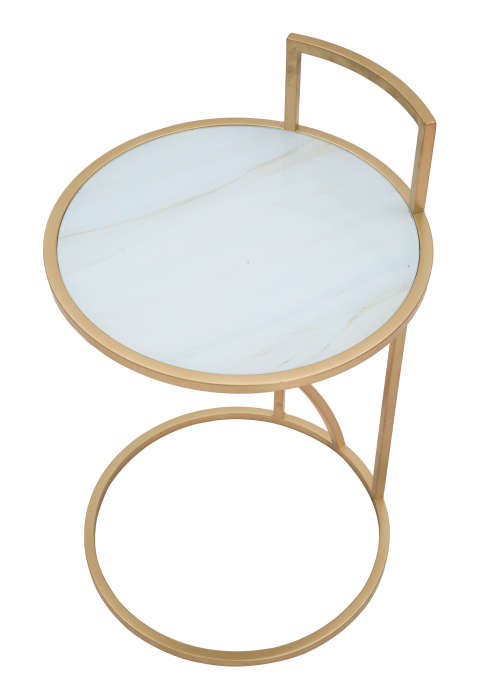 Masuta Glam Sofy, Fier/MDF/Sticla, Auriu/Multicolor, 61x38x38 cm [4]