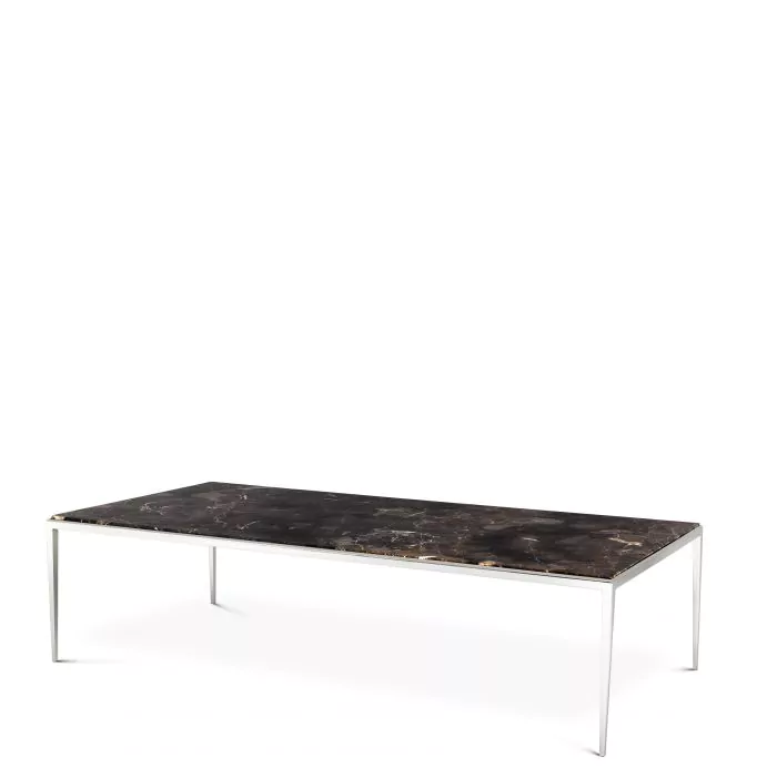 Masuta HENLEY, Metal Marmura, Negru Argintiu, 160x78x40 cm