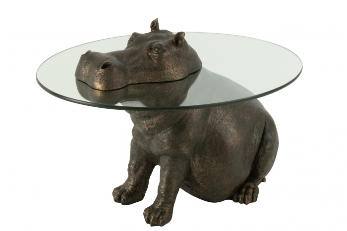 Masuta Hippo, Compozit, Bronz, 64x50x45 cm Jolipa