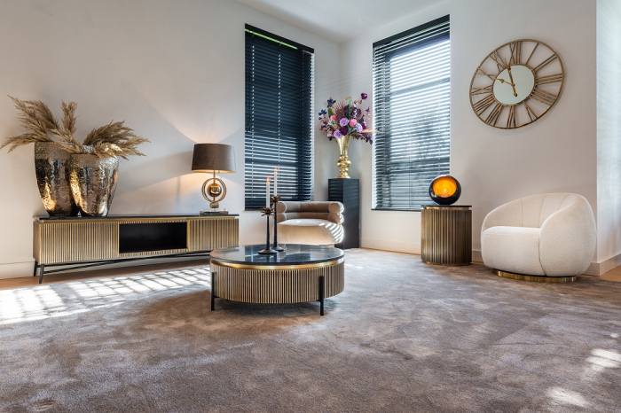 Masuta Ironville, MDF/Marmura/Fier, Auriu alama/Negru, 61x50 cm [5]