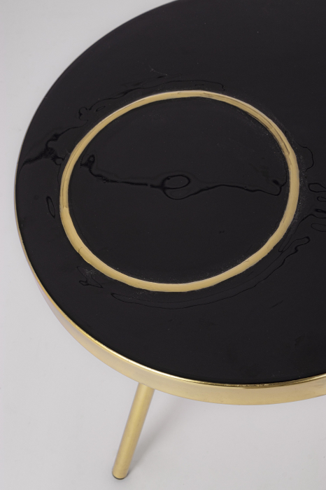 Masuta KESAR, Negru/Auriu, Metal, 40x40.5 cm [3]