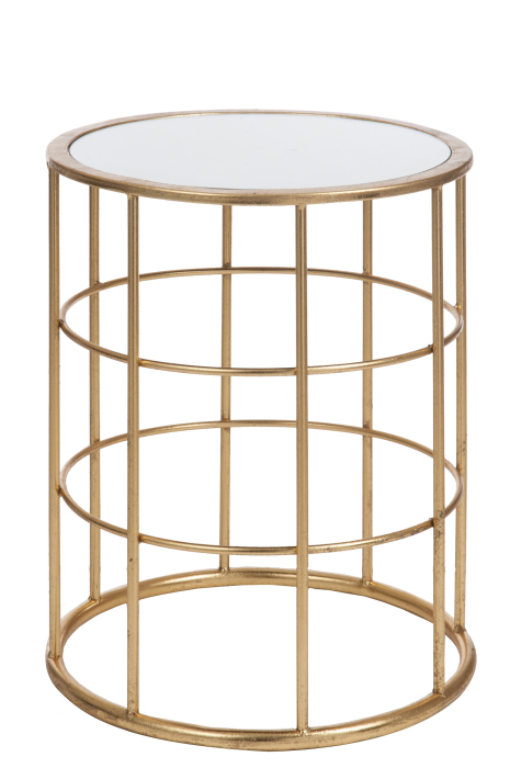 Masuta laterala Bars, Metal/Sticla, Auriu, 41x41x47.5 cm [1]