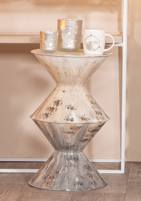 Masuta laterala, "Boulevard", Metal, bej, maro, crem, PU 1, H 52 cm, A. 31 cm [1]