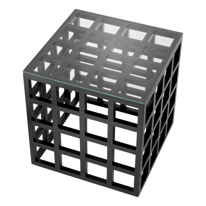 Măsuță laterală cubico finisaj negru clasic, Dims: L. 52 | W. 52 | H. 54.5  (CM) [3]