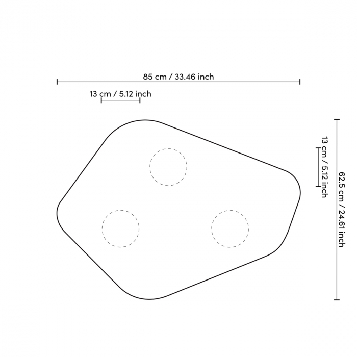 Măsuță laterală, Matiz alb finisaj lucios, Dims: L. 85 | W. 62.5 | H. 41.5  (CM) [6]