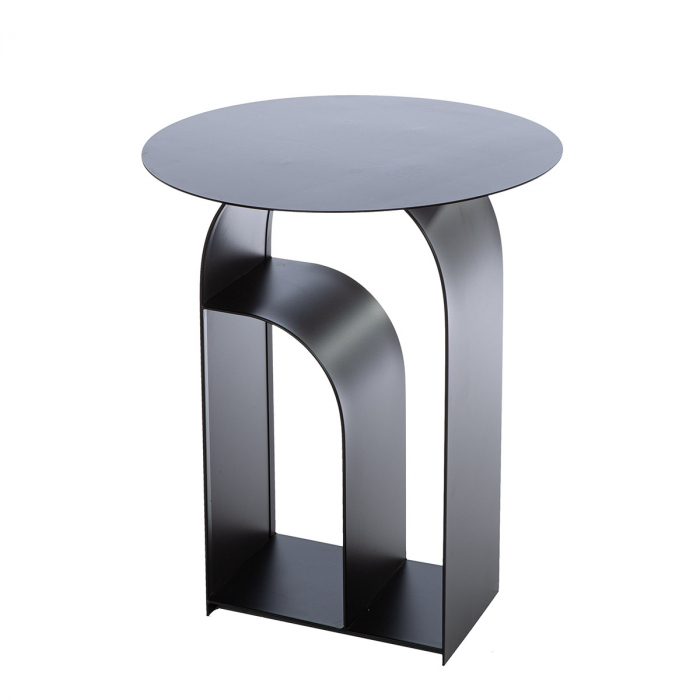 Masuta laterala, Memphis, Metal, negru, PU 1, H. 61 cm, D. 51 cm [3]