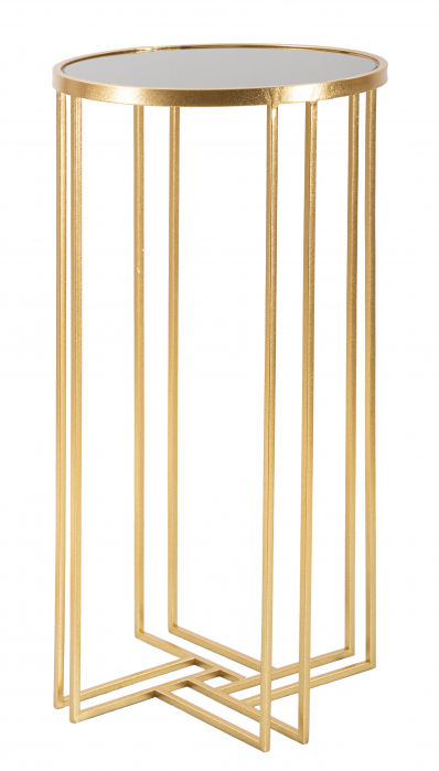 Masuta Ligles, Fier/Sticla, Auriu, 80x40x40 cm [6]