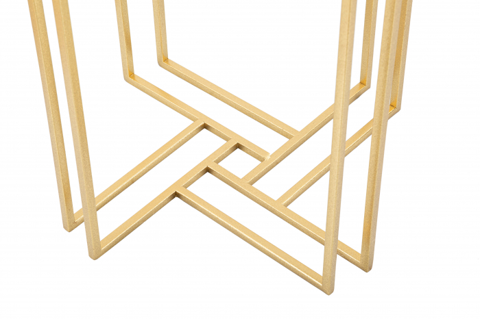Masuta Ligles, Fier/Sticla, Auriu, 80x40x40 cm [2]