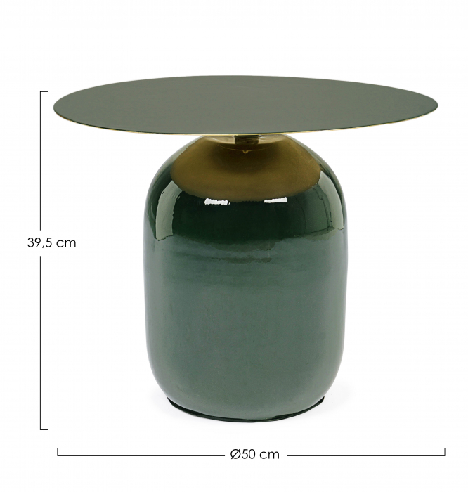 Masuta Nalima D50, Otel, Verde, 50x50x39.5 cm [4]