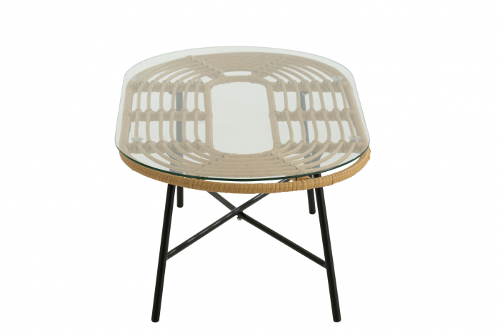 Masuta Oval, Metal, Negru, 90x50x35 cm [3]