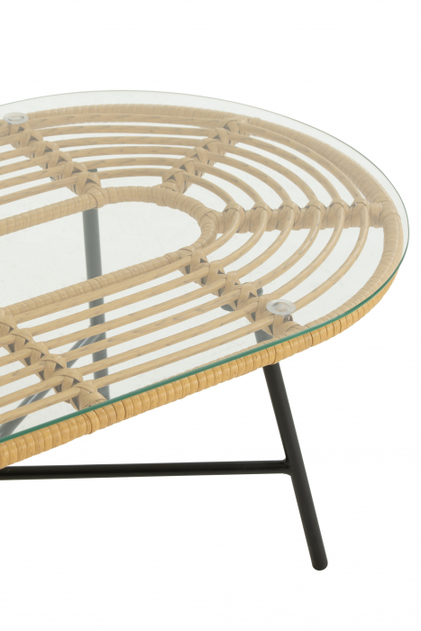 Masuta Oval, Metal, Negru, 90x50x35 cm [5]