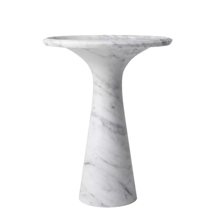 Măsuță laterală, Pompano marmură albă de carrera, Dims: Ø 46.5 | H. 60  (CM) [2]