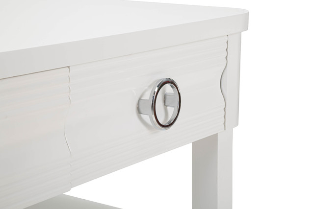 Masuta Shine, Lemn/MDF/Metal, Alb, 47x90x60 cm [7]