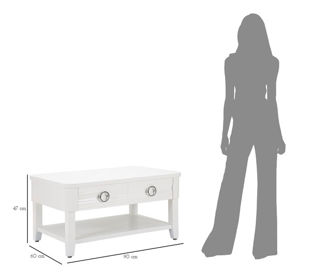 Masuta Shine, Lemn/MDF/Metal, Alb, 47x90x60 cm [10]