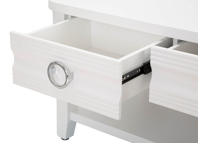 Masuta Shine, Lemn/MDF/Metal, Alb, 47x90x60 cm [5]