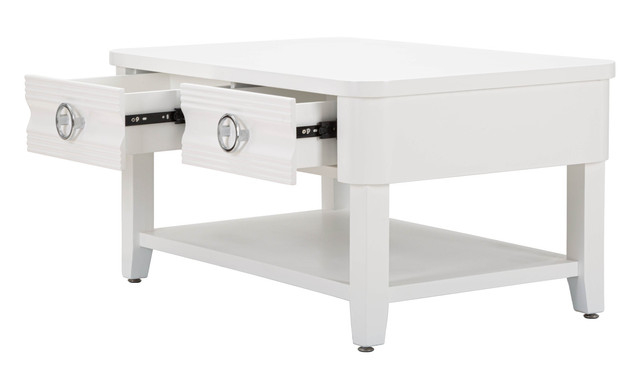 Masuta Shine, Lemn/MDF/Metal, Alb, 47x90x60 cm [4]