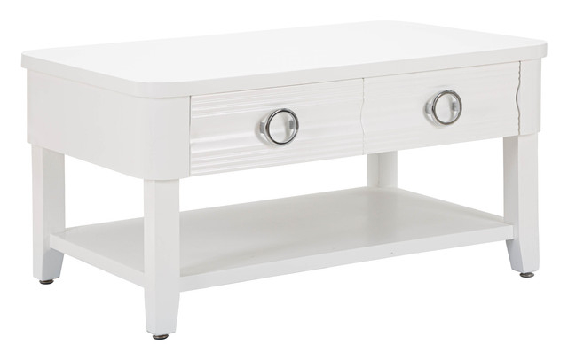Masuta Shine, Lemn/MDF/Metal, Alb, 47x90x60 cm [2]