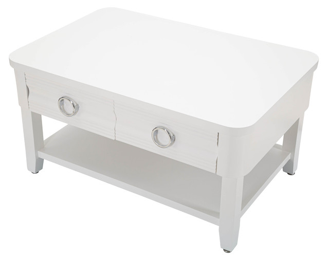 Masuta Shine, Lemn/MDF/Metal, Alb, 47x90x60 cm [6]