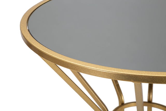 Masuta Simple New, Fier/MDF/Oglinda, Auriu, 100x50x50 cm [5]