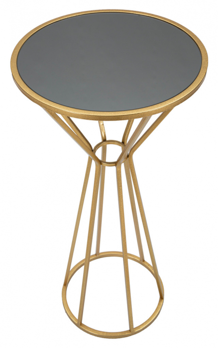 Masuta Simple New, Fier/MDF/Oglinda, Auriu, 80x40x40 cm [3]