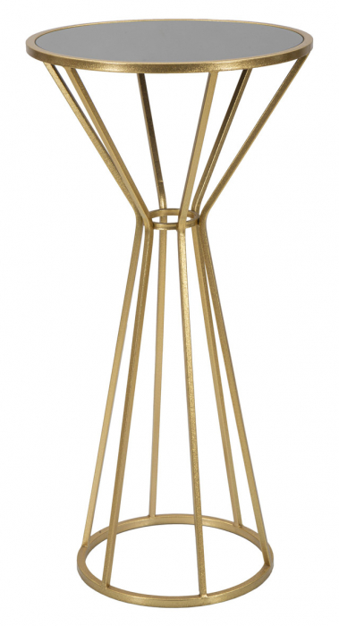 Masuta Simple New, Fier/MDF/Oglinda, Auriu, 80x40x40 cm [2]
