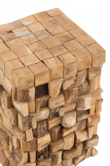 Masuta/Taburet Pieces, Lemn, Maro, 30x30x45 cm [4]