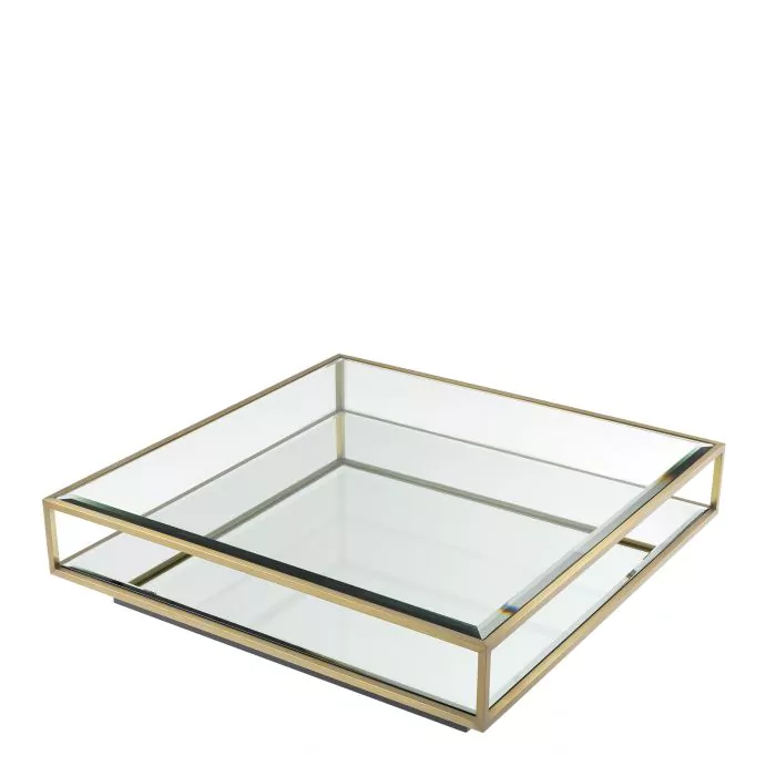 Măsuță de cafea, Tortona L finisaj alamă, Dims: L. 120 | W. 120 | H. 30  (CM) [2]
