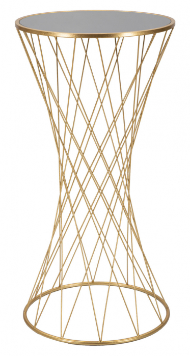 Masuta Tower, Fier/MDF/Oglinda, Auriu, 100x50x50 cm [2]