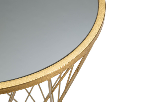 Masuta Tower, Fier/MDF/Oglinda, Auriu, 80x40x40 cm [4]