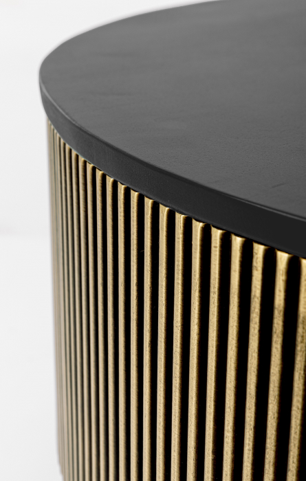 Masuta Virat, MDF, Auriu/Negru, 90x90x40 cm [3]