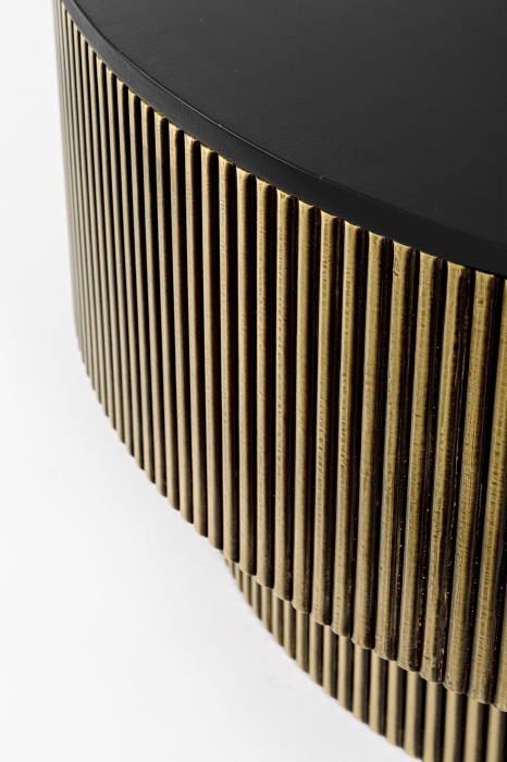Masuta Virat, MDF, Auriu/Negru, 90x90x40 cm [4]
