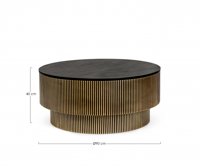 Masuta Virat, MDF, Auriu/Negru, 90x90x40 cm [5]