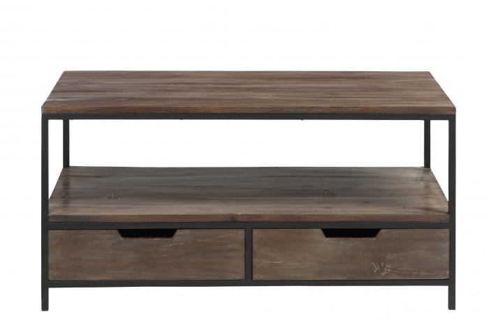 Masuta de cafea, Lemn/metal, Negru/Maro, 120x50x60.5 cm [3]