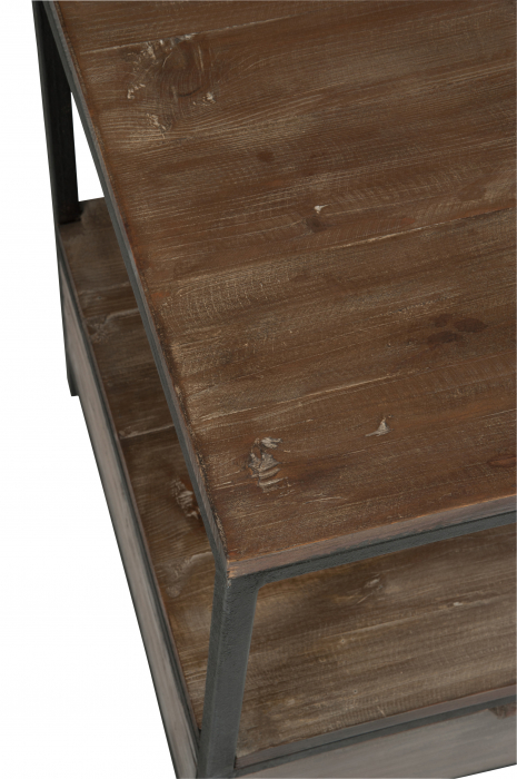 Masuta de cafea, Lemn/metal, Negru/Maro, 120x50x60.5 cm [6]