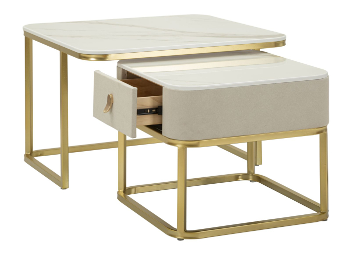 Masute de cafea Beauty, Set 2, 70x70x48-50x50x43,5 cm [3]
