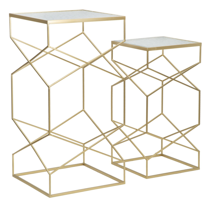 Masute de cafea din sticla, set 2, 50x50x100-40x40x80 cm [4]