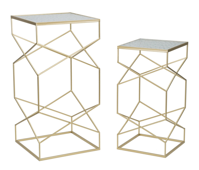 Masute de cafea din sticla, set 2, 50x50x100-40x40x80 cm [1]